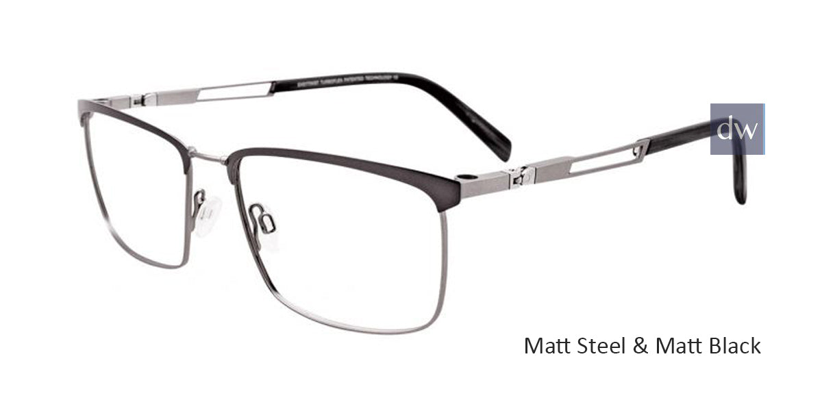 Matt Steel & Matt Black Clip & Twist CT264 Eyeglasses.