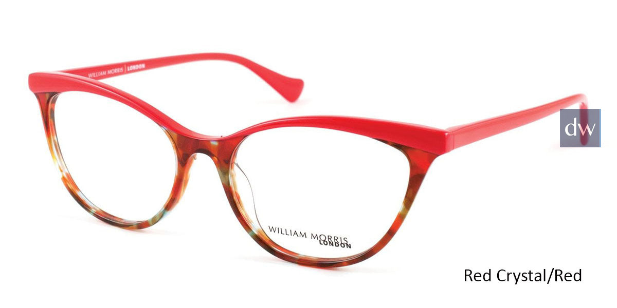 Red Crystal/Red Top William Morris London WM6984 Eyeglasses.