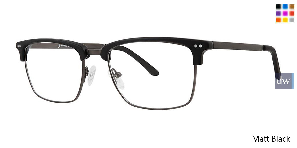 Matt Black Vivid Collection Vivid 892 Eyeglasses.