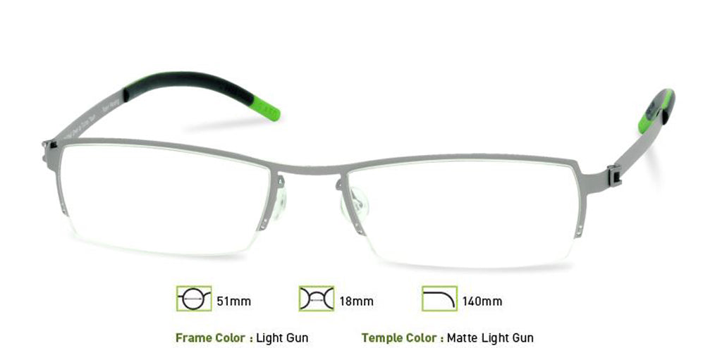 Light Gunmetal Free-Form FFA910 Eyeglasses.