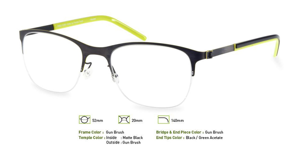 Gunmetal Brush Free-Form FFA918 Eyeglasses