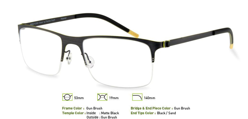 Gunmetal Brush Free-Form FFA919 Eyeglasses
