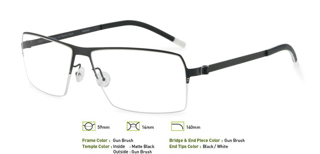 Gunmetal Brush Free-Form FFA920 Eyeglasses