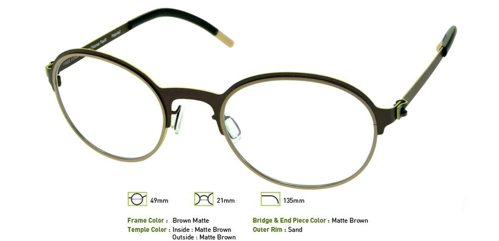Matte Brown Free-Form FFA925 Eyeglasses