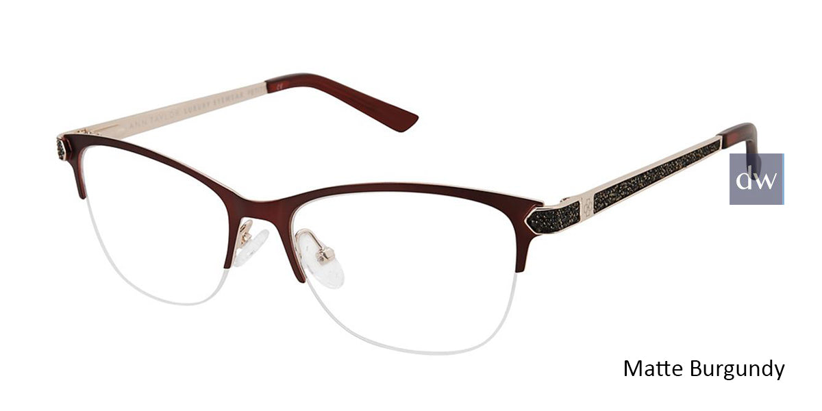 Matte Burgundy Ann Taylor ATP012 Luxury Petite Eyeglasses.