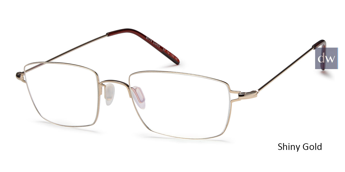 Shiny Gold Capri BIGGU B774 Eyeglasses.