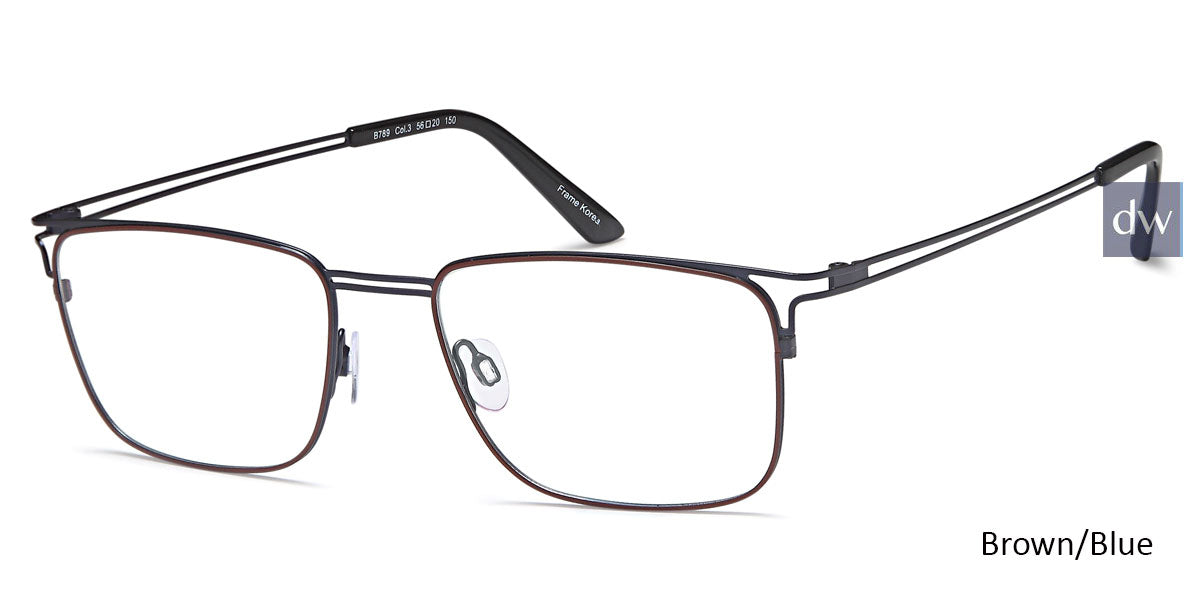 Brown/Blue BIGGU B789 Eyeglasses.