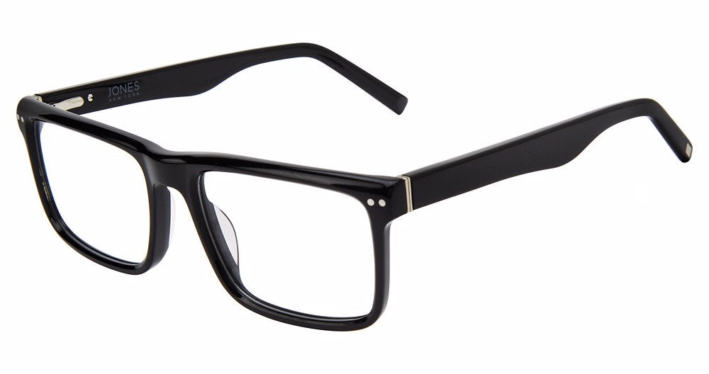 Jones New York VJOM552 Rectangle Eyeglasses in Black — men's full acetate frame
