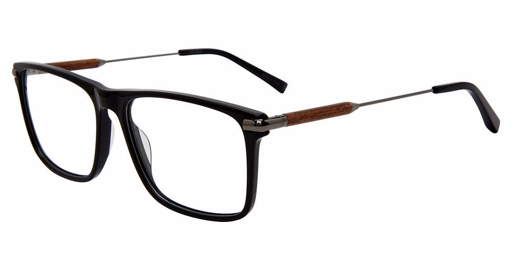 Jones New York VJOM547 Square Eyeglasses in Black — men's full acetate frame