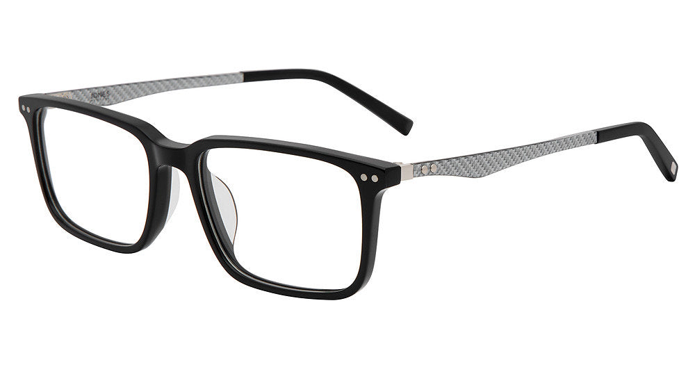 Jones New York VJOM567 men's rectangle plastic eyeglasses in Black.