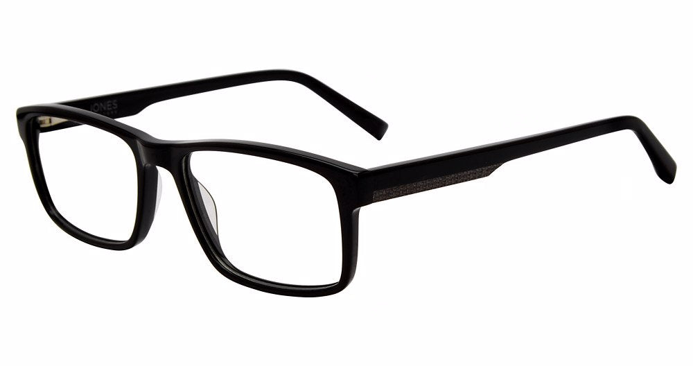 Jones New York VJOM549 Rectangle Eyeglasses in Black — men's full acetate frame