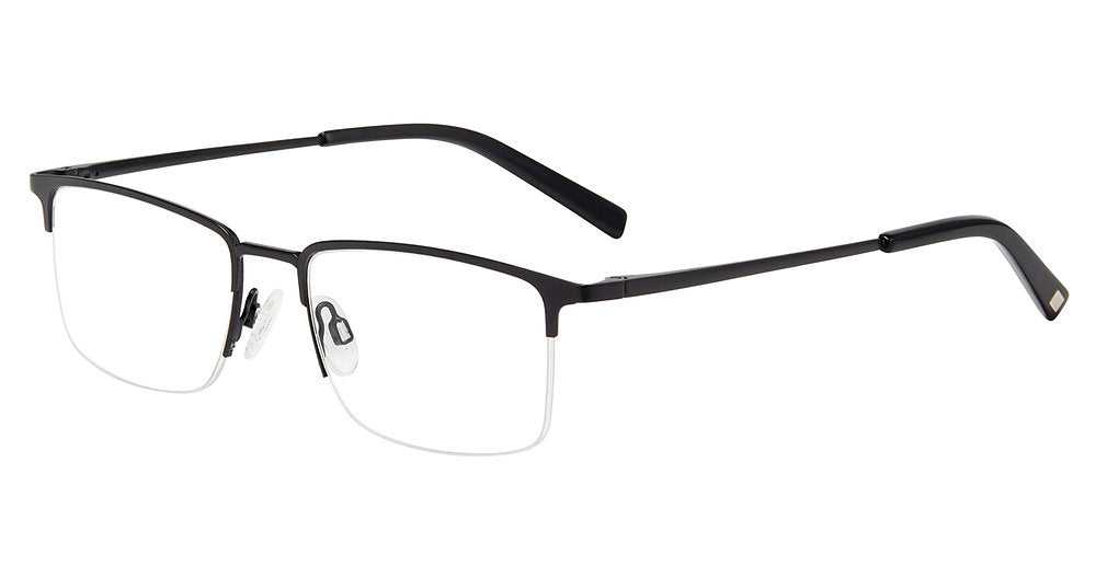 Jones New York VJOM380 Rectangle Eyeglasses in Black — men's semi-rimless metal frame