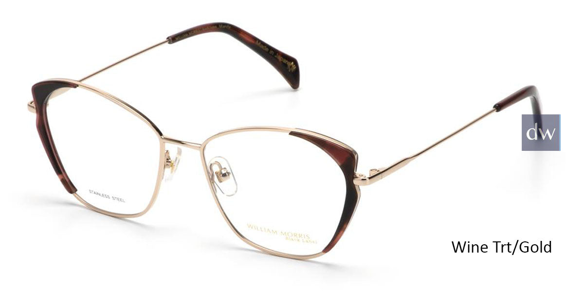 Wine Trt/Gold William Morris Black Label BLMANDY Eyeglasses