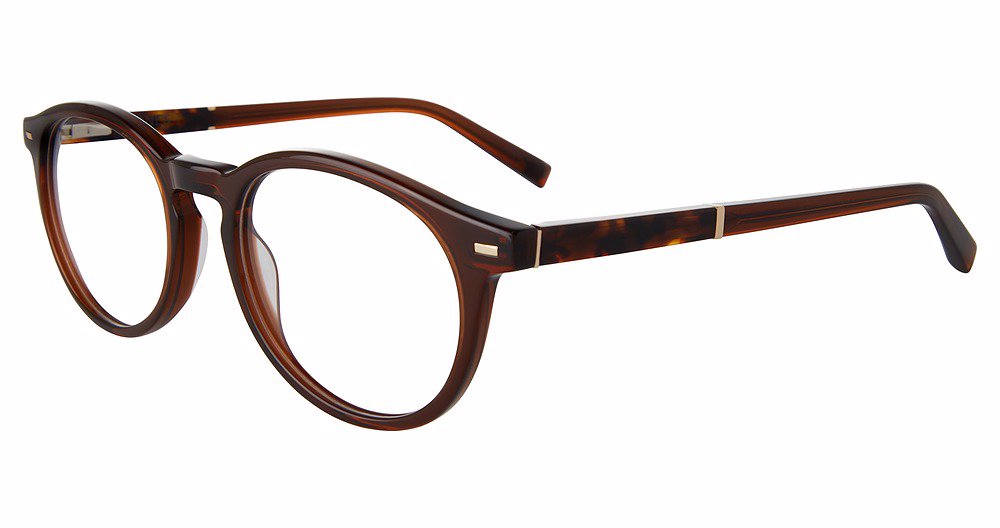 Jones New York VJOM546 Oval Eyeglasses in Brown — men's full acetate frame
