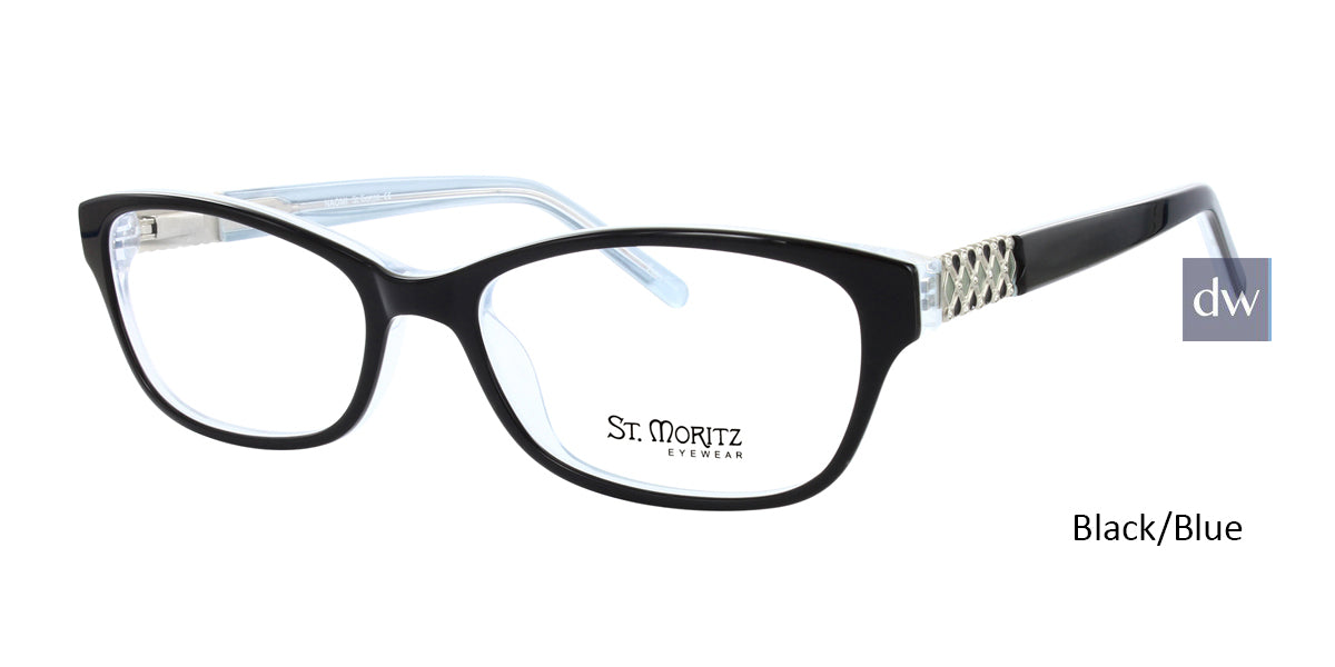 Black/Blue ST. MORITZ Naomi Eyeglasses - Black/Blue