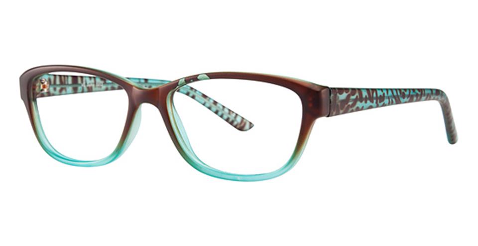 Brown Blue:
Vivid Soho 1013 Soft Rectangle Eyeglasses in Brown Blue — women's full acetate frame