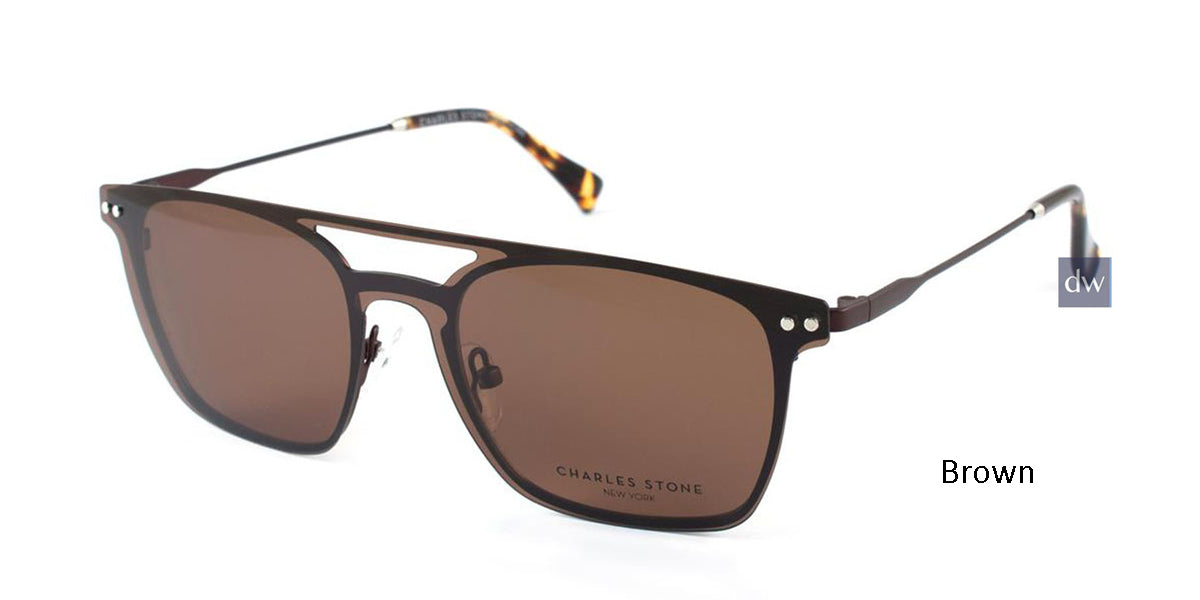 Brown William Morris Charles Stone NY Sun Clip 30037 Sunglasses