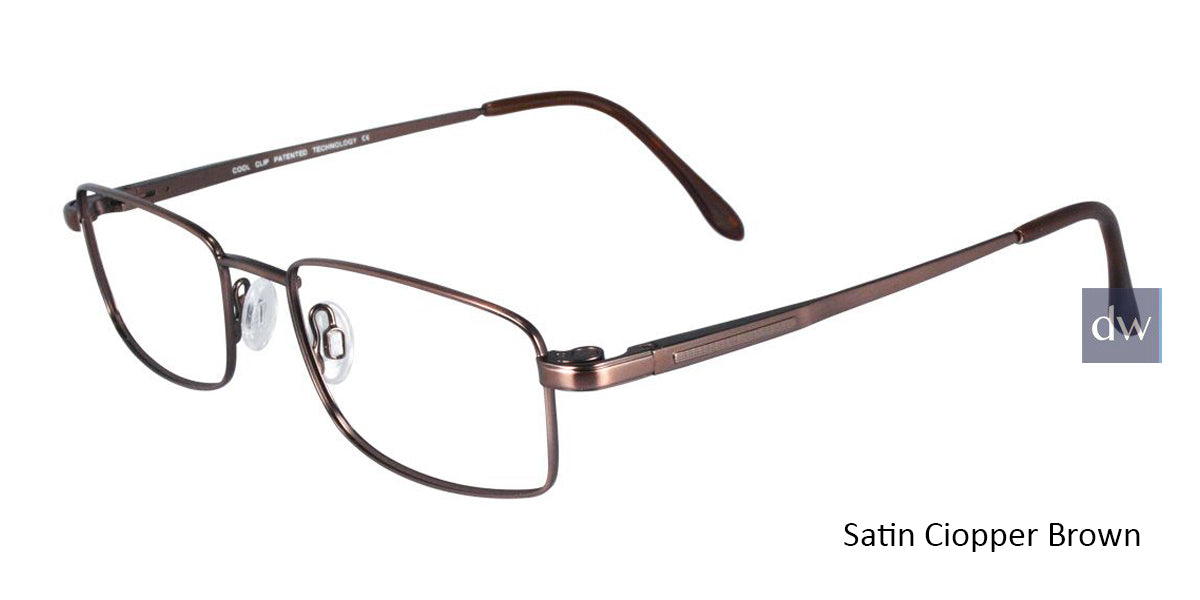 Satin Copper Brown Cool Clip CC823 Eyaglasses.