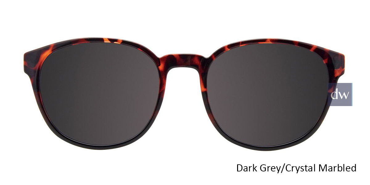 Dark Grey/Crystal Marbled Cool Clip CC842 Eyeglasses - Teenager.