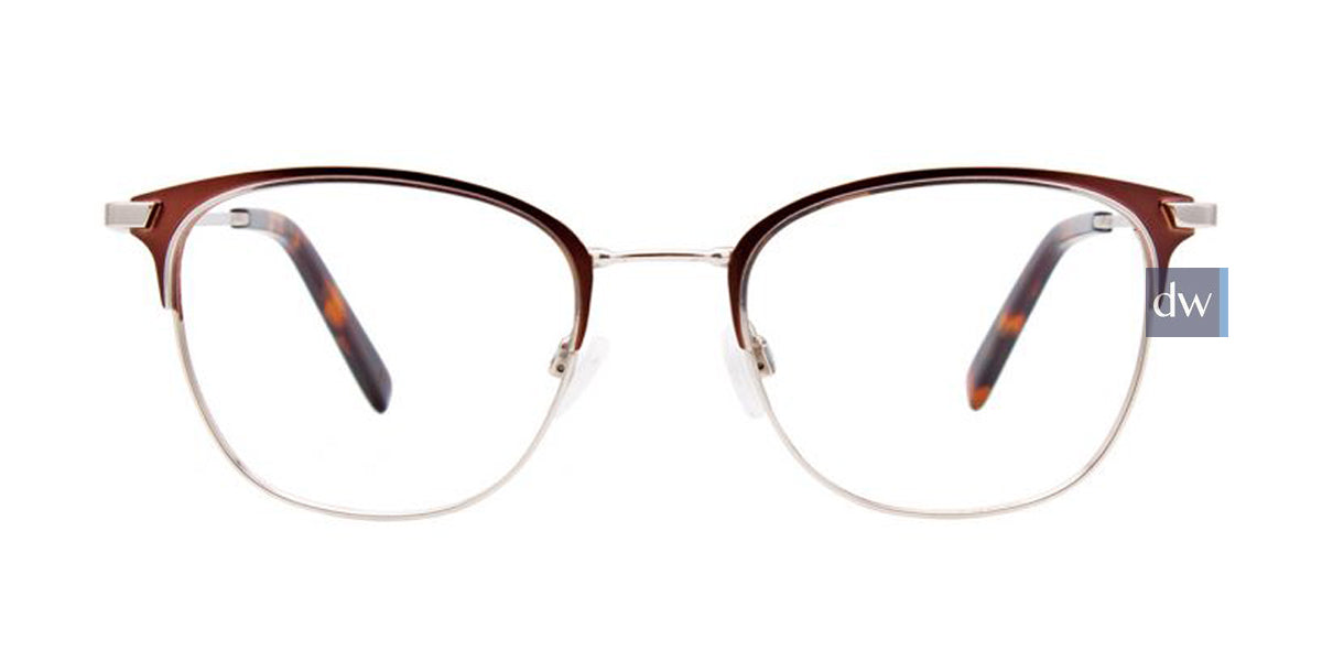 Matte Brown/Silver EasyTwist ET988 Eyeglasses - Teenager.