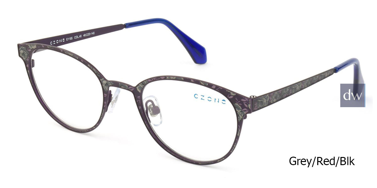 Lt Grey/Red/Blk C-Zone E1195 Eyeglasses Teenager.