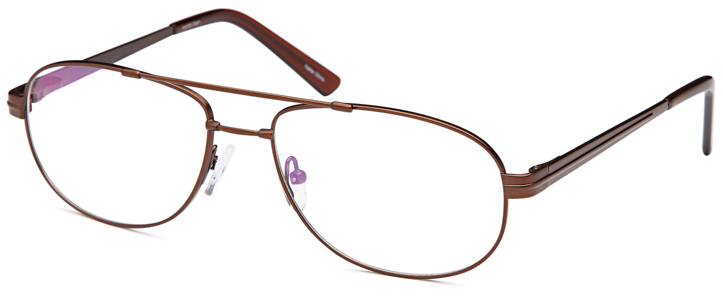 Brown:
Capri Flexure FX103 Aviator Eyeglasses in Brown — featherlight unisex metal frame