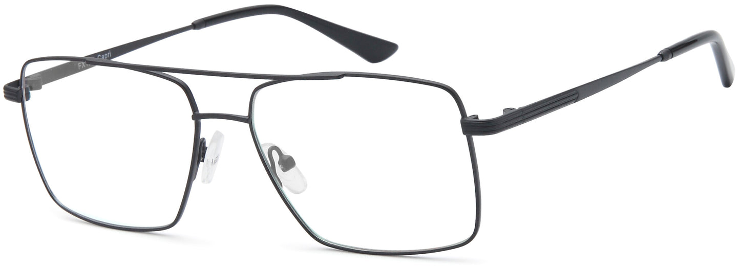 Black:
Capri Flexure FX120 Aviator Eyeglasses in Black — featherlight men's metal frame