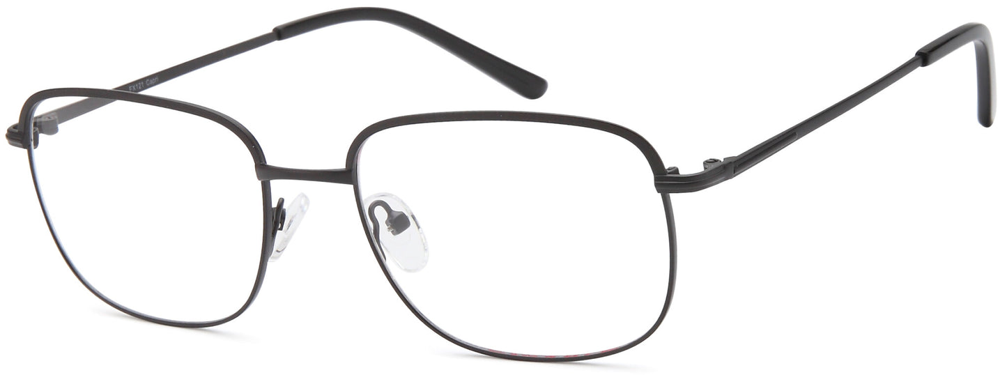 Black:
Capri Flexure FX121 Rectangle Eyeglasses in Black — featherlight men's metal frame