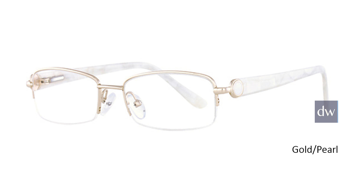 Gold/pearl Elan 3402 Eyeglasses.