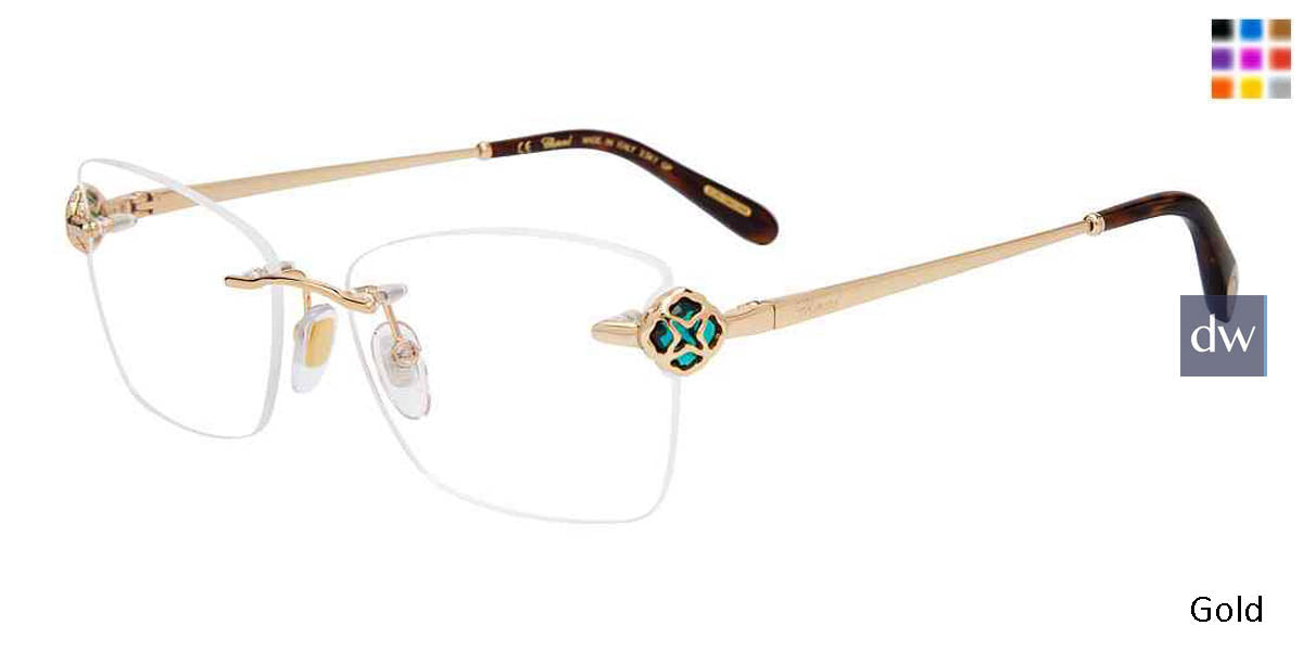 Gold Chopard VCHF86S Eyeglasses