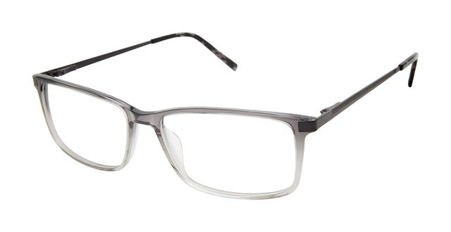 Geoffrey Beene G535 Soft Rectangle Eyeglasses in Grey Fade — men's wide acetate & stainless steel frame