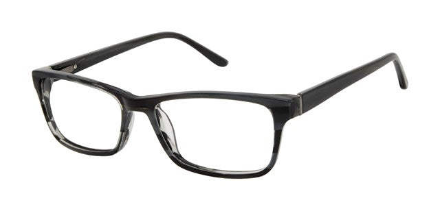 Geoffrey Beene G526 Soft Rectangle Eyeglasses in Grey Horn — men's compact full cellulose acetate frame
