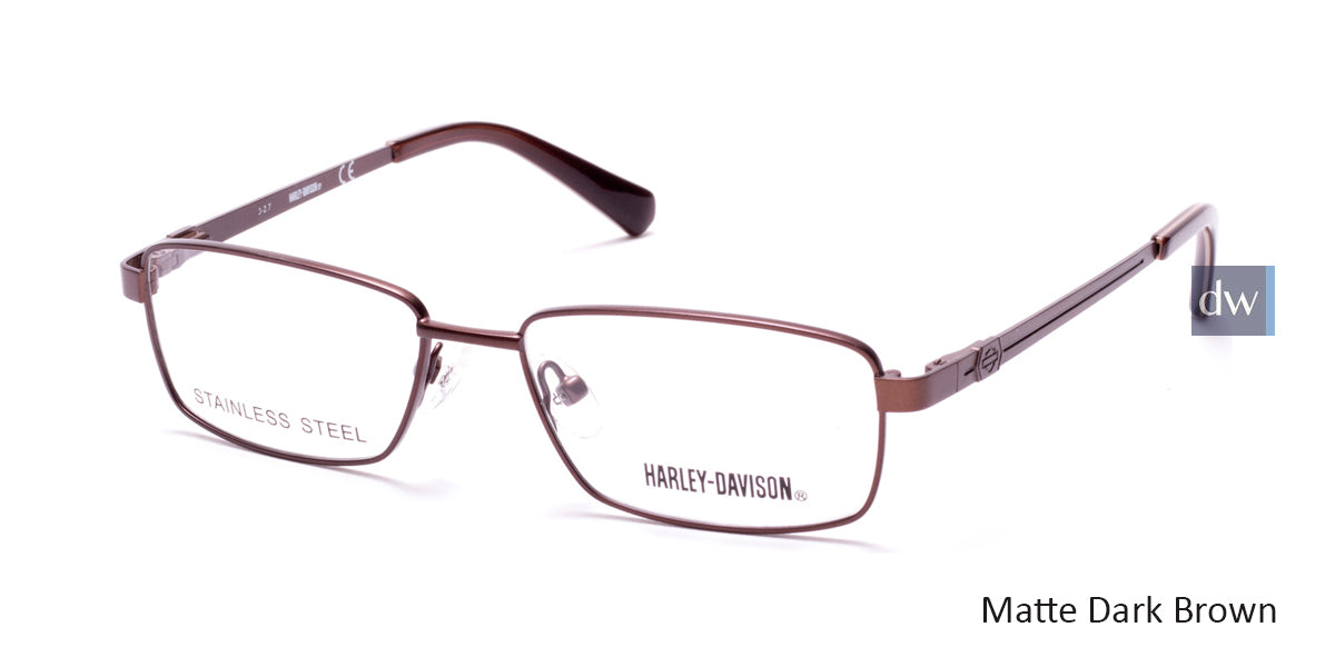 Matte Dark Brown HARLEY-DAVIDSON HD0134T Eyeglasses - Teenager.