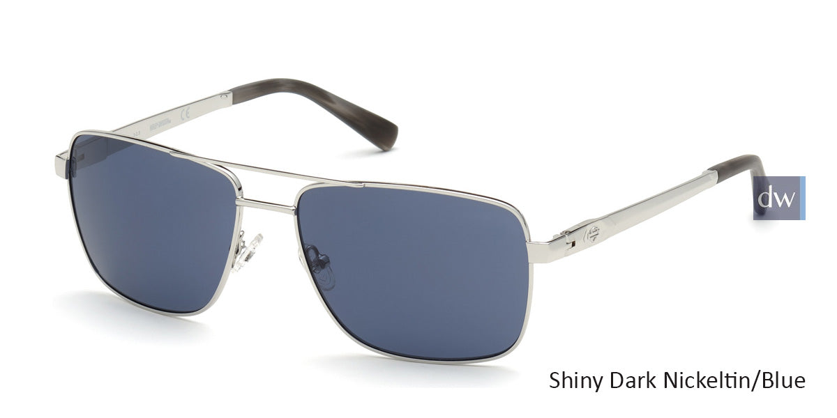 Shiny Dark Nickeltin/Blue HARLEY-DAVIDSON HD0932X Sunglasses.