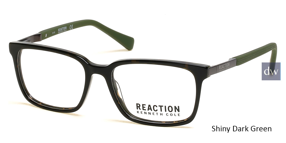 Shiny Dark Green Kenneth Cole Reaction KC0825 Eyeglasses.