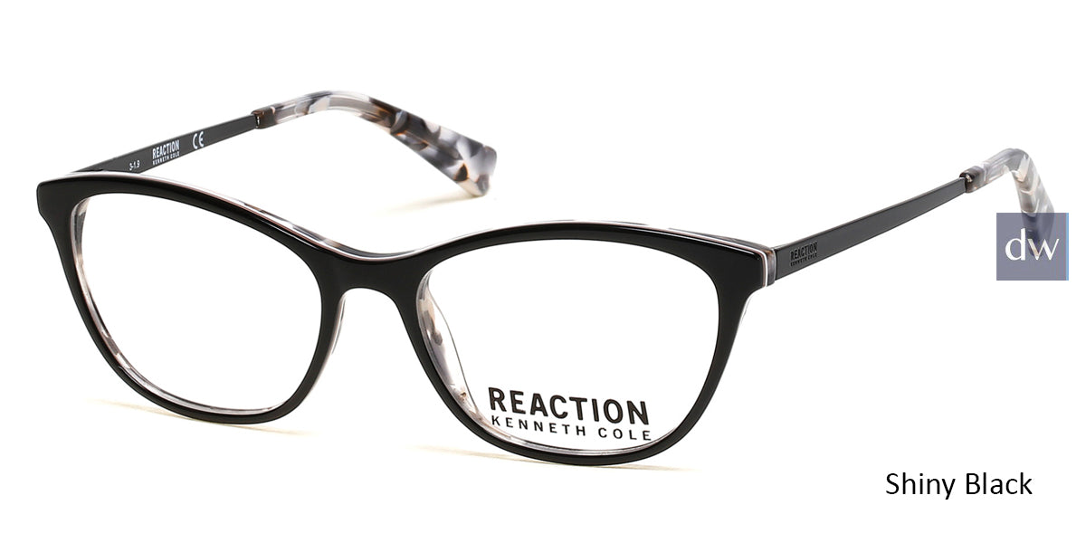 Shiny Black Kenneth Cole Reaction KC0826 Eyeglasses.