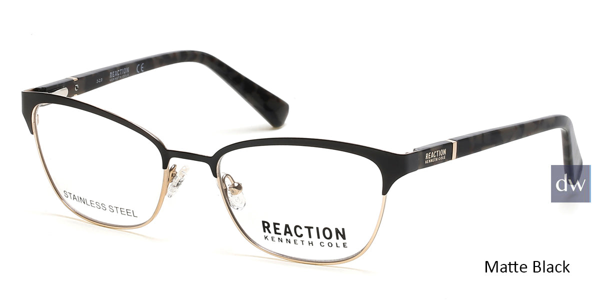 Matte Black Kenneth Cole Reaction KC0850 Eyeglasses.