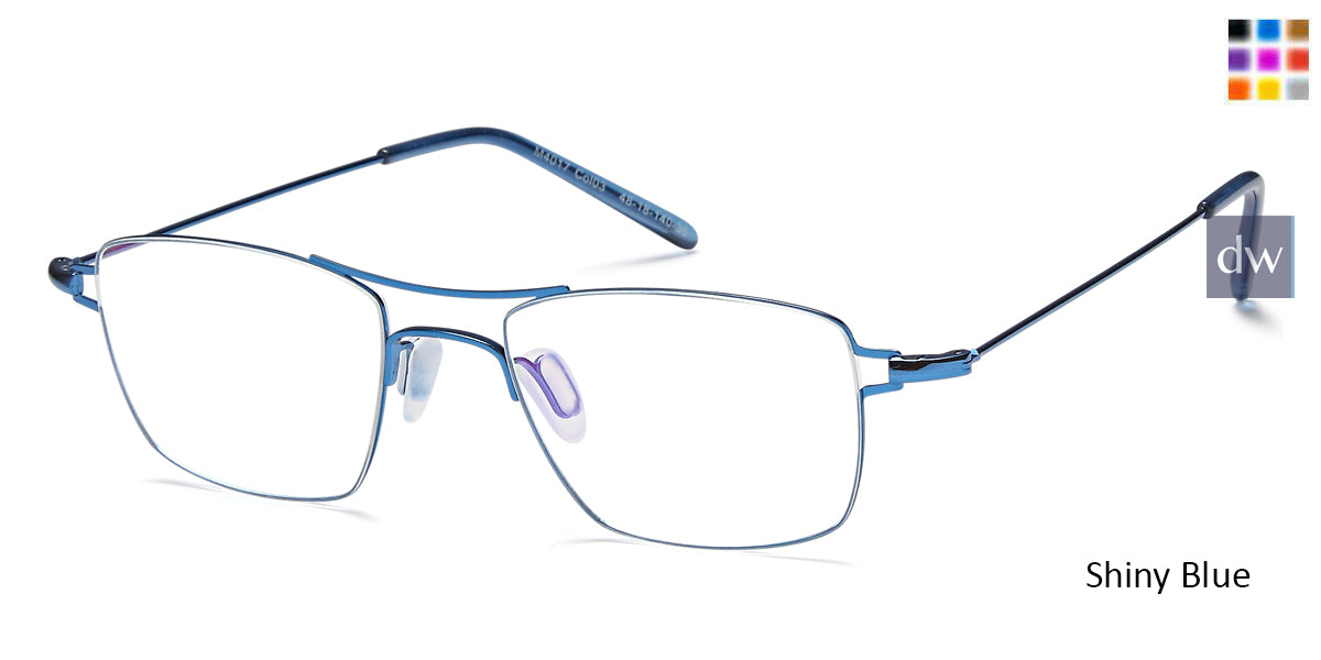 Shiny Blue Capri Menizzi M4017 Eyeglasses - Teenager.