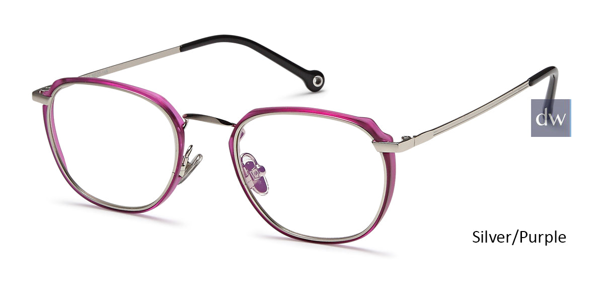 Silver Purple Capri Menizzi M4045 Eyeglasses.