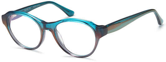Gradient Crystal Teal Capri Menizzi M3090 Eyeglasses - Teenager.