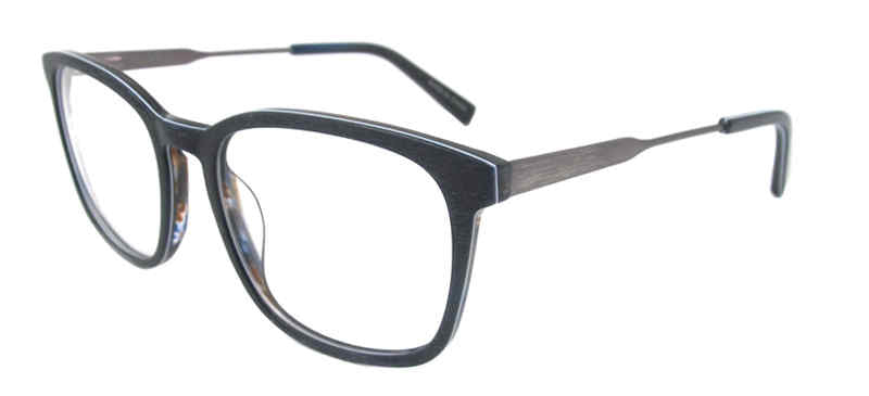 Jones New York VJOM548 Modified Oval Eyeglasses in Matte Navy — men's full acetate frame