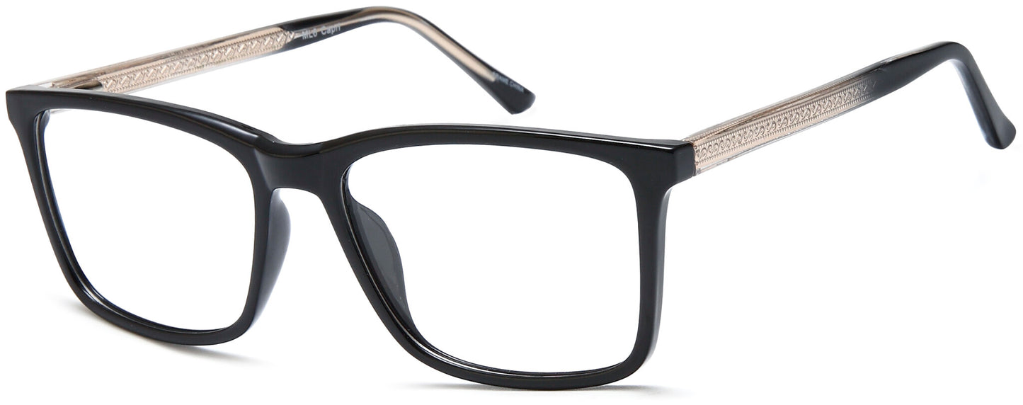 Capri Millennial ML 6 Rectangle Eyeglasses in Black — unisex full acetate frame