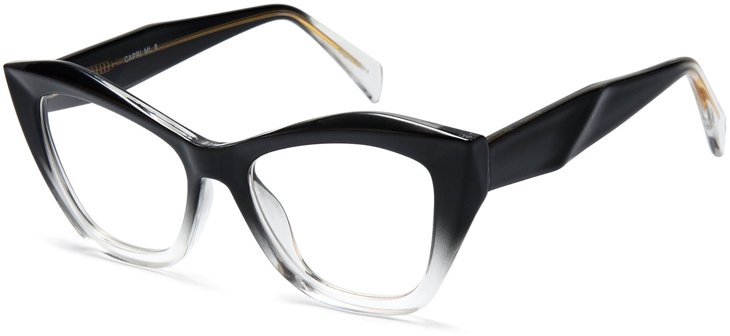 Capri Millennial ML 8 Cat Eye Eyeglasses in Black Clear — women's full acetate frame