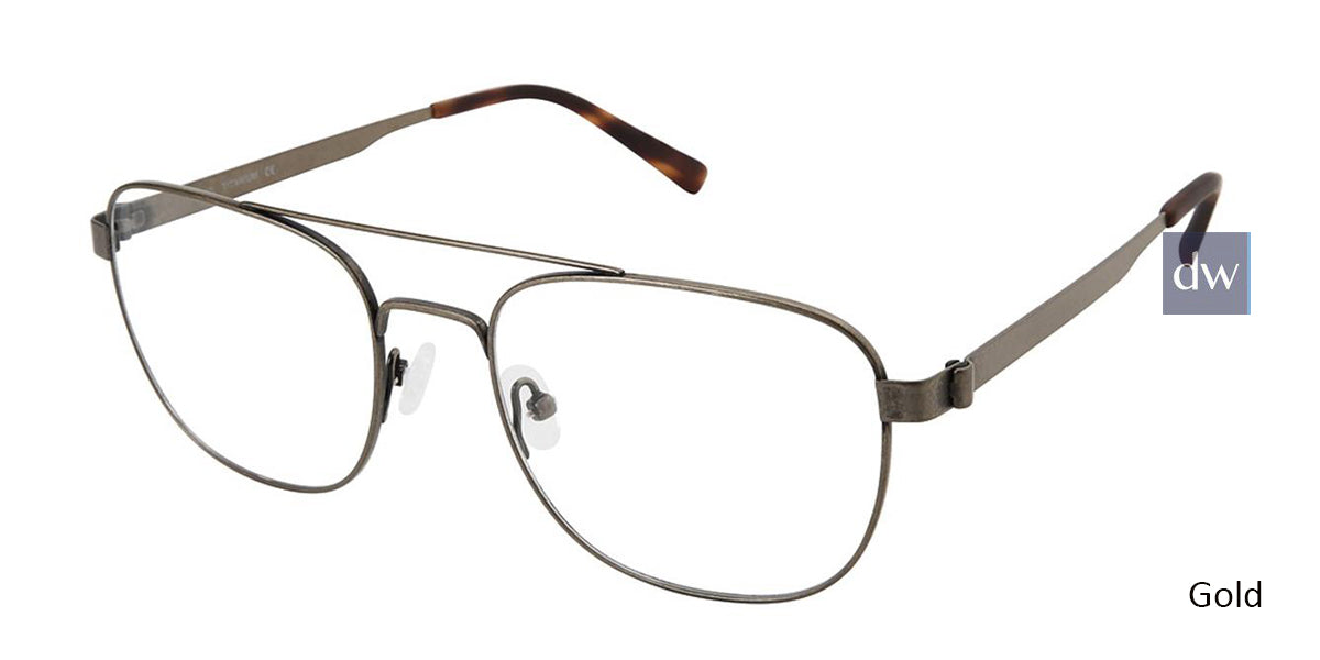 C03 Gold Tlg NU035 Titanium Eyeglasses.