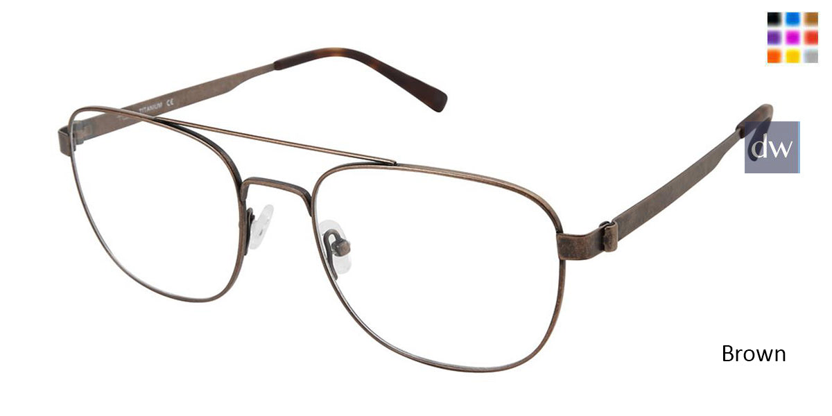 C02 Brown Tlg NU035 Titanium Eyeglasses.