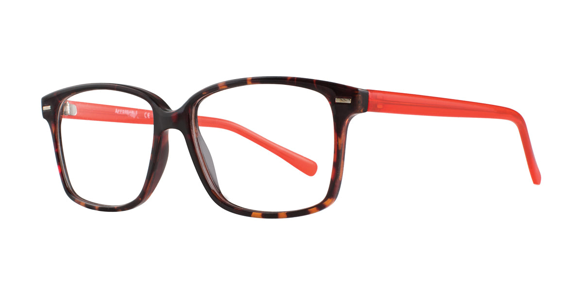 Tortoise/Red Affordable Designs Nora Eyeglasses.
