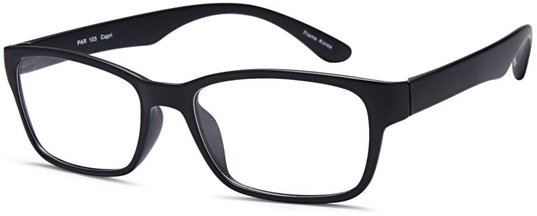 Capri Millennial PAR103 Rectangle Eyeglasses in Matt Black — men's full acetate frame