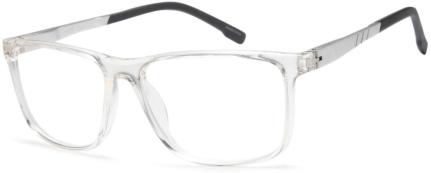 Capri Millennial PERF Rectangle Eyeglasses in Crystal — men's full acetate frame
