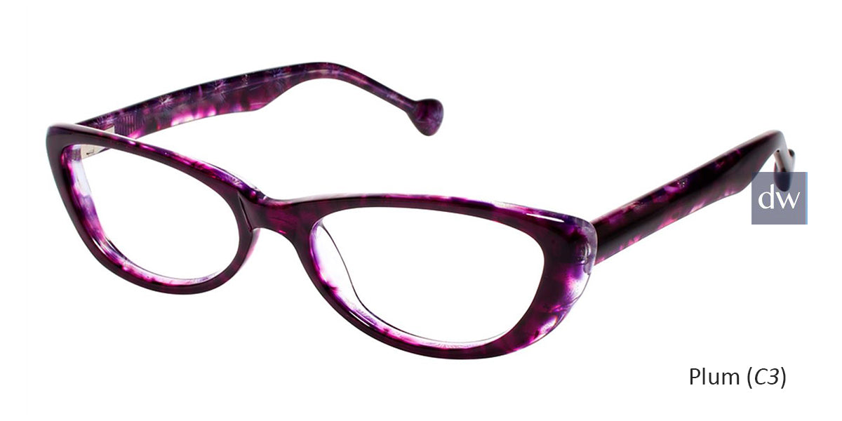 Plum (C3) Lisa Loeb Butterfly Eyeglasses.