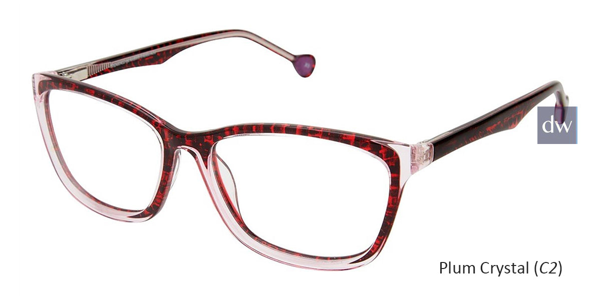 Plum Crystal (C2) Lisa Loeb Optimistic Eyeglasses.